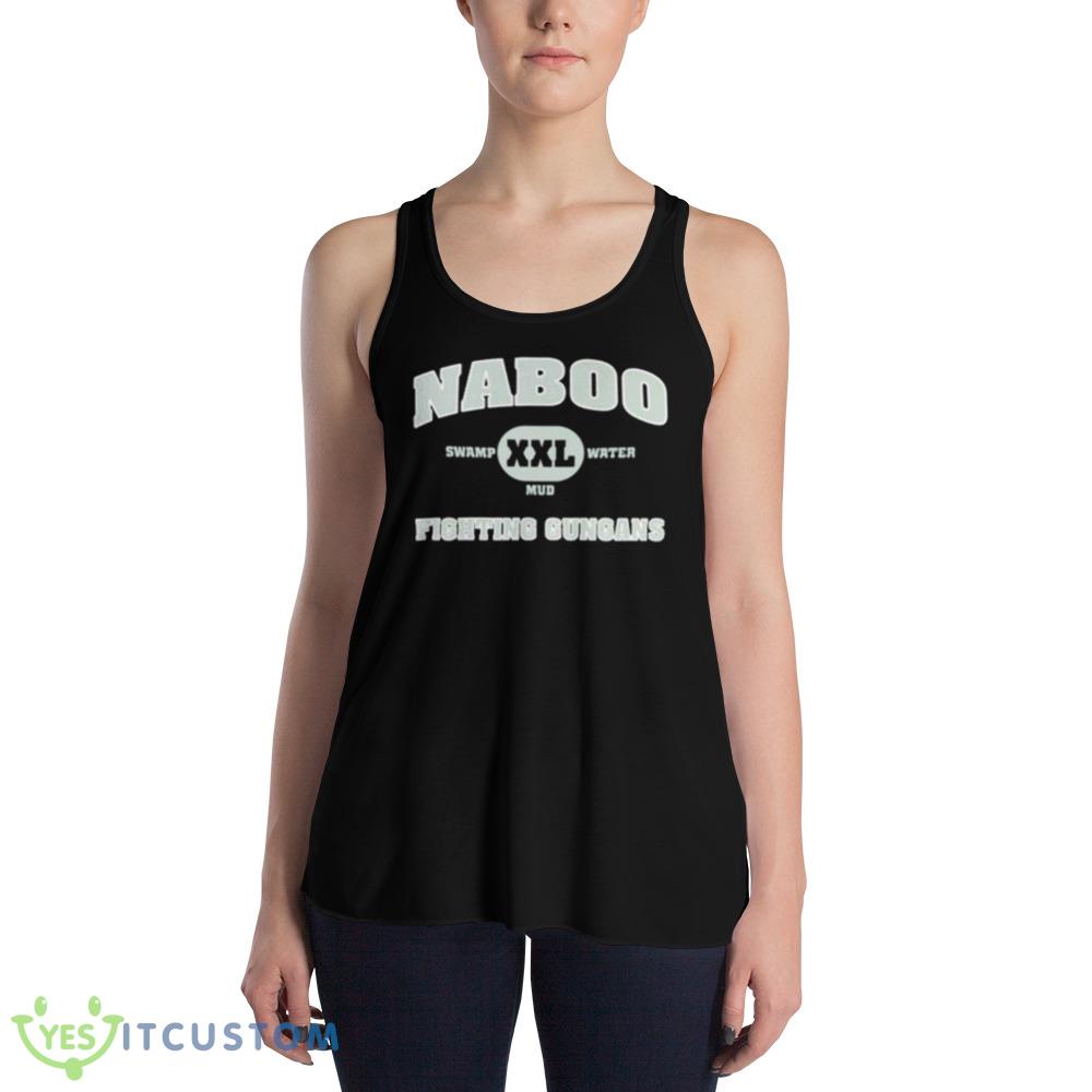 Naboo fighting gungans Black T Shirt Mockup 3 Naboo fighting gungans Black T Shirt Mockup - 8800 Women's Flowy Racerback Tank