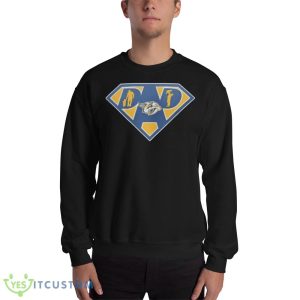 nashville Predators Super dad Black T Shirt - 18000 Unisex Heavy Blend Crewneck Sweatshirt