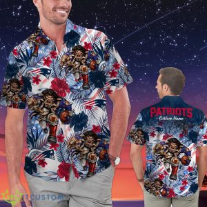 New England Patriots Personalized Name Tropical Floral Men Women Hawaiian Shirt And Shorts For NFL Football Fans Product Photo 1