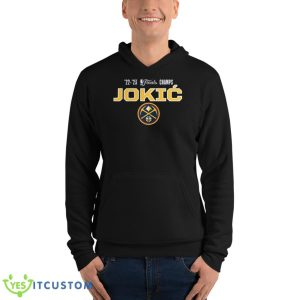Nikola Jokic Denver Nuggets 2023 NBA Finals Champions Dunk Name & Number T Shirt - Unisex Fleece Pullover Hoodie