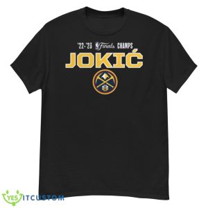 Nikola Jokic Denver Nuggets 2023 NBA Finals Champions Dunk Name & Number T Shirt - G500 Men’s Classic T-Shirt