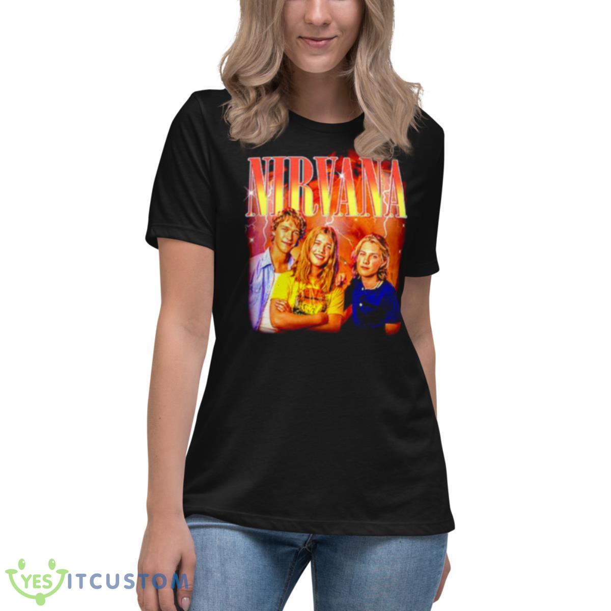 Nirvana Boy Band Shirt 6 Nirvana Boy Band Shirt - Women's Relaxed Short Sleeve Jersey Tee
