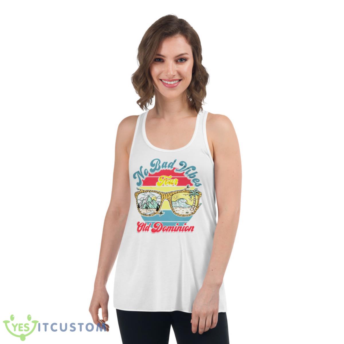 No Bad Vibes Tour 2023 Old Dominion Shirt 4 No Bad Vibes Tour 2023 Old Dominion Shirt - Women's Flowy Racerback Tank