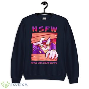 Nsfw Never Safe From Waluigi Shirt - Unisex Crewneck Sweatshirt-1