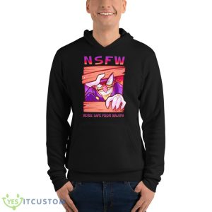 Nsfw Never Safe From Waluigi Shirt - Unisex Fleece Pullover Hoodie