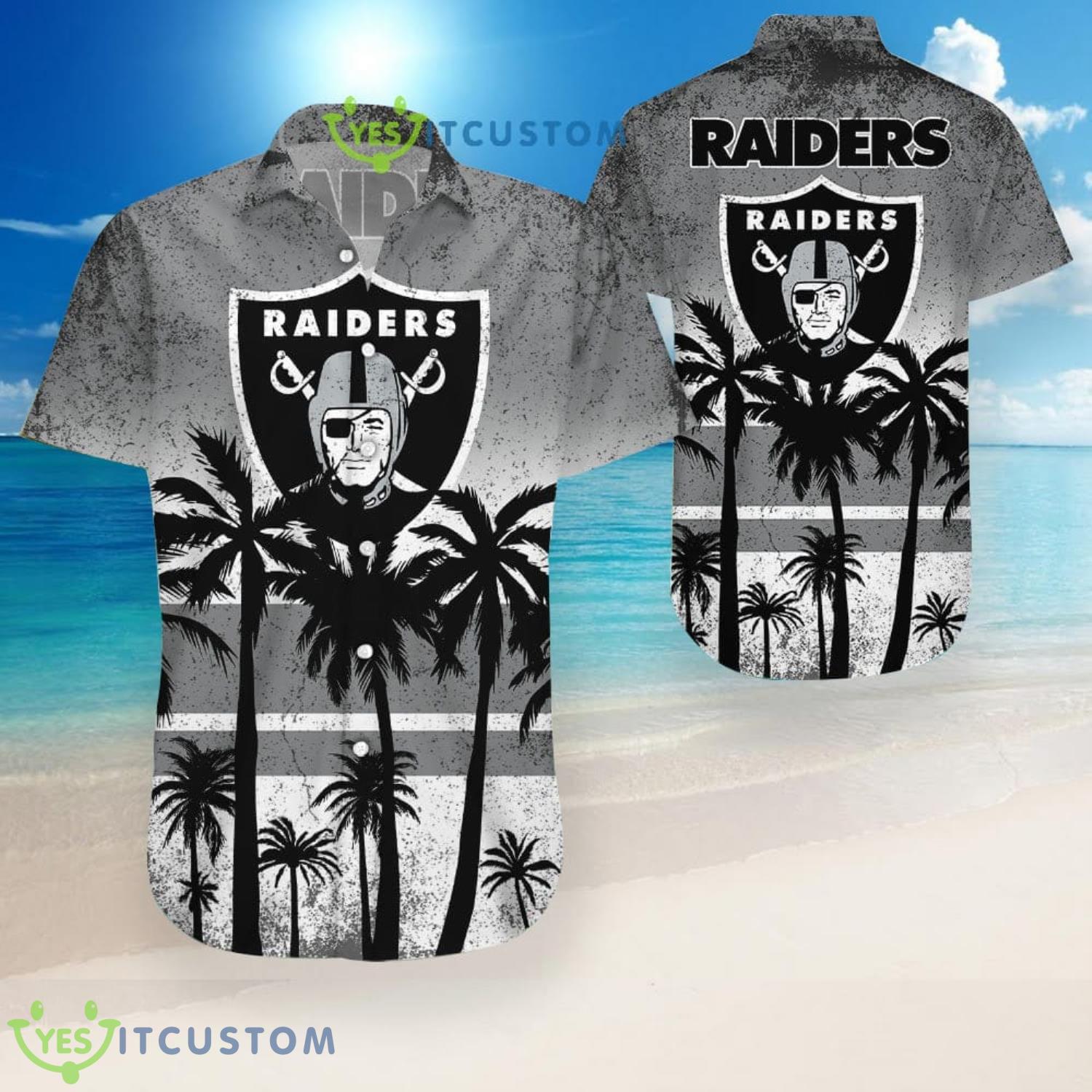 Oakland Raiders Coconut Pattern Hawaiian Shirt 5 Oakland Raiders Coconut Pattern Hawaiian Shirt Product Photo 2