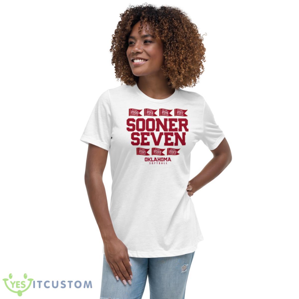 Oklahoma Softball Sooner Seven Shirt 5 Oklahoma Softball Sooner Seven Shirt - Women's Relaxed Short Sleeve Jersey Tee