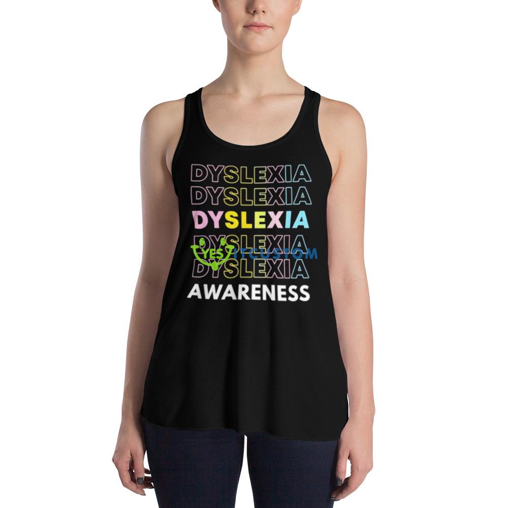 Original dyslexia awareness Black T Shirt Mockup 3 Original dyslexia awareness Black T Shirt Mockup - 8800 Women's Flowy Racerback Tank