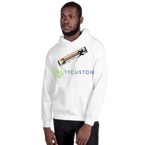Overwatch 2 Tracer Pride White T Shirt Mockup 7 Overwatch 2 Tracer Pride White T Shirt Mockup - 18500 Unisex Heavy Blend Hooded Sweatshirt