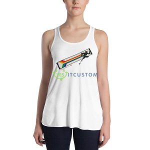 Overwatch 2 Tracer Pride White T Shirt Mockup 9 Overwatch 2 Tracer Pride White T Shirt Mockup - 8800 Women's Flowy Racerback Tank