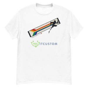 Overwatch 2 Tracer Pride White T Shirt Mockup 11 Overwatch 2 Tracer Pride White T Shirt Mockup - Men’s Classic Tee Gildan 5000