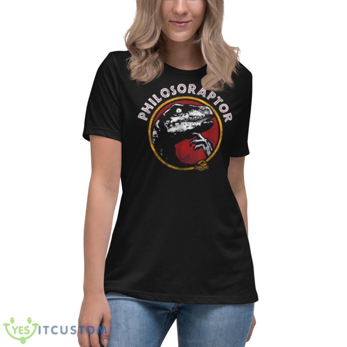 Philosoraptor Meme Funny Velociraptor Dinosaur Shirt 6 Philosoraptor Meme Funny Velociraptor Dinosaur Shirt - Women's Relaxed Short Sleeve Jersey Tee