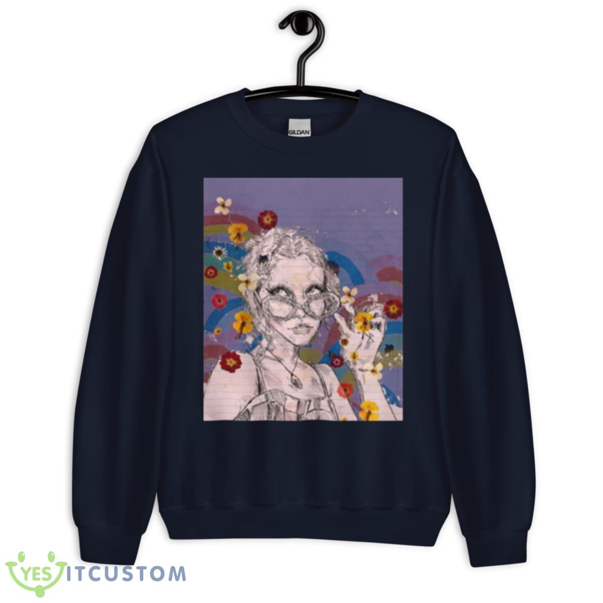 Purple Chloe Moriondo Flower Art Shirt 2 Purple Chloe Moriondo Flower Art Shirt - Unisex Crewneck Sweatshirt-1