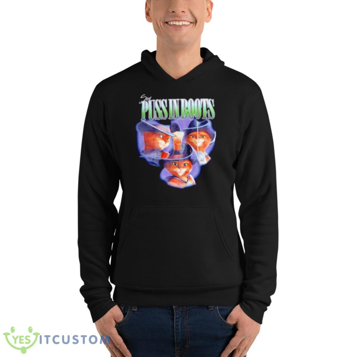 Puss In Boots Retro Portrait Shirt 4 Puss In Boots Retro Portrait Shirt - Unisex Fleece Pullover Hoodie