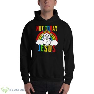 Rainbow Goat Not Today Jesus shirt 6 Rainbow Goat Not Today Jesus shirt - 18500 Unisex Heavy Blend Hooded Sweatshirt