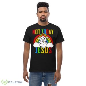 Rainbow Goat Not Today Jesus shirt 9 Rainbow Goat Not Today Jesus shirt - Men’s Classic Tee Gildan 5000