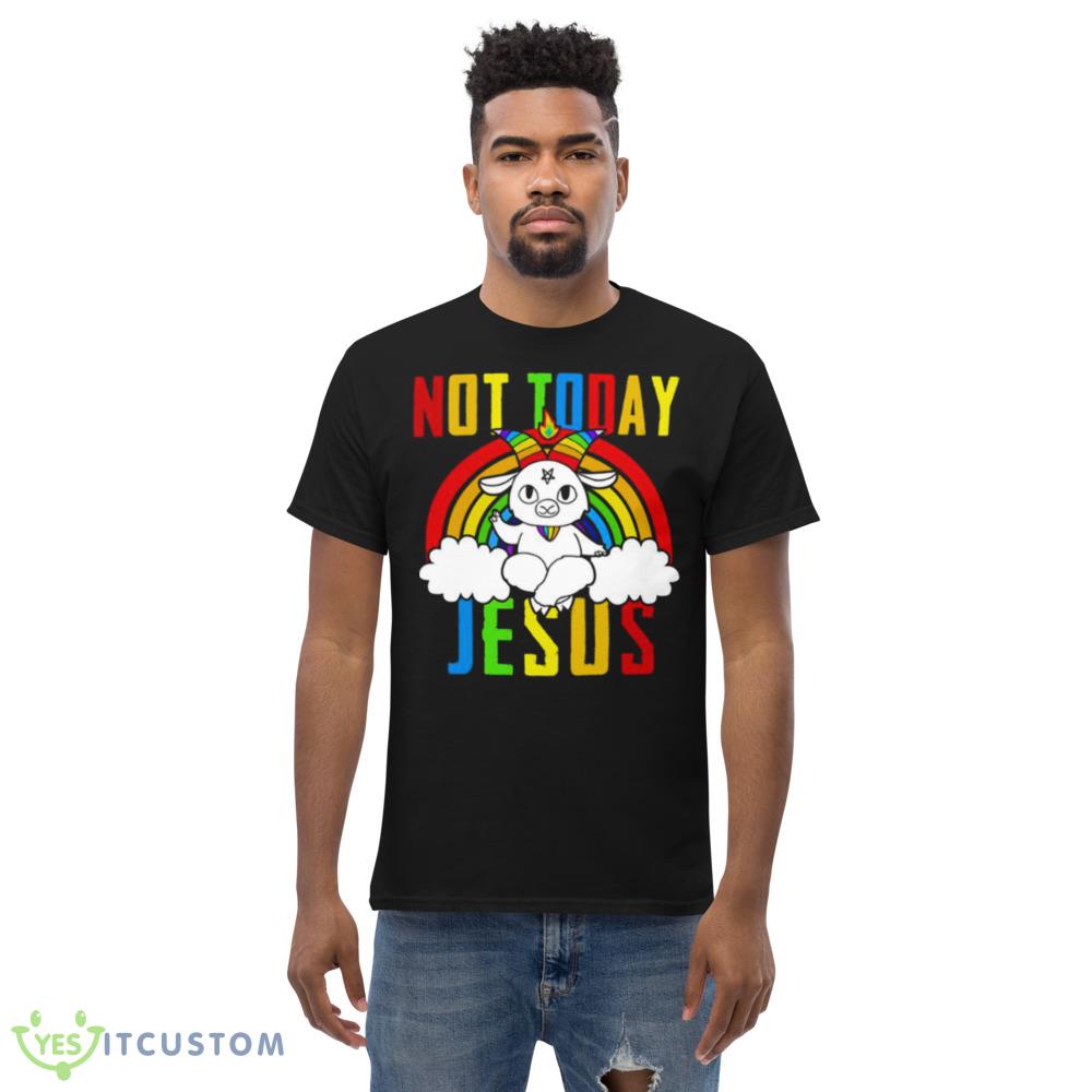 Rainbow Goat Not Today Jesus shirt 5 Rainbow Goat Not Today Jesus shirt - Men’s Classic Tee Gildan 5000