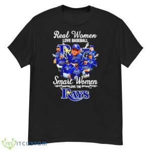 Real Women Love Baseball Smart Women Love The Rays Signatures 2023 Shirt - G500 Men’s Classic T-Shirt