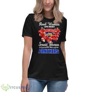 Real Women Love Hockey Smart Women Love The Panthers Signatures Shirt 11 Real Women Love Hockey Smart Women Love The Panthers Signatures Shirt - Women's Relaxed Short Sleeve Jersey Tee