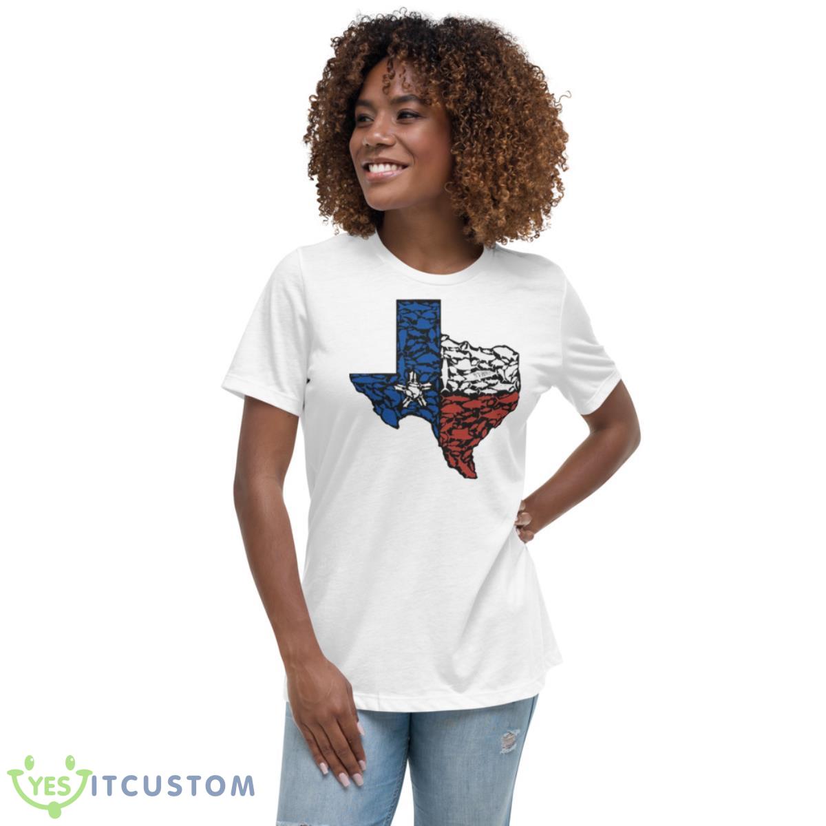 red tuna Texas flag shirt 5 red tuna Texas flag shirt - Women's Relaxed Short Sleeve Jersey Tee