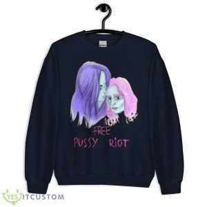 Retro Art Couple Free Pussy Riot Shirt - Unisex Crewneck Sweatshirt-1