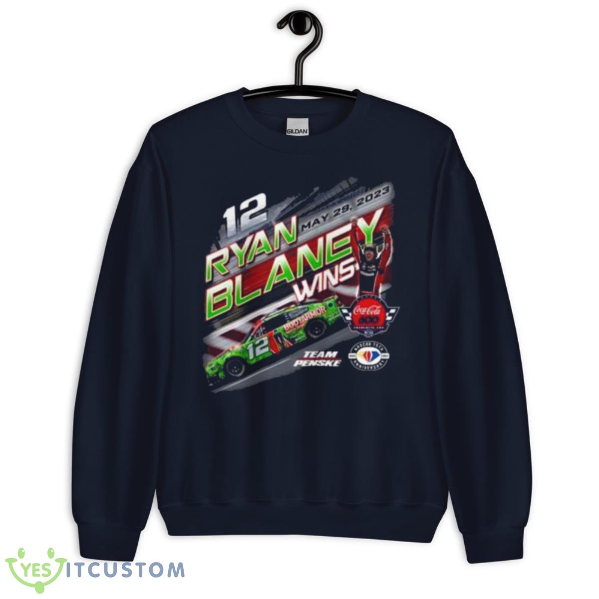Ryan Blaney Checkered Flag Sports 2023 Coca Cola 600 Race Winner Shirt 2 Ryan Blaney Checkered Flag Sports 2023 Coca Cola 600 Race Winner Shirt - Unisex Crewneck Sweatshirt-1