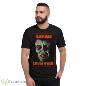 Satan Loves You Exorcist Linda Blair shirt - Short Sleeve T-Shirt