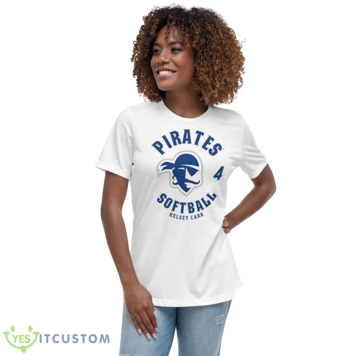Seton Hall Pirates Kelsey Carr 2023 NCAA Softball shirt 5 Seton Hall Pirates Kelsey Carr 2023 NCAA Softball shirt - Women's Relaxed Short Sleeve Jersey Tee