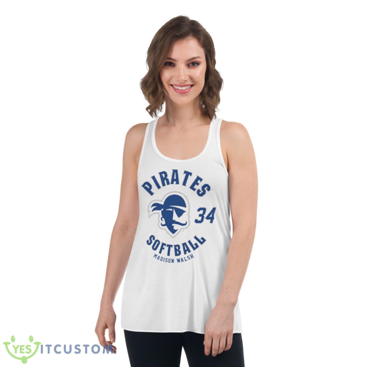 Seton Hall Pirates Madison Walsh 2023 NCAA Softball shirt 4 Seton Hall Pirates Madison Walsh 2023 NCAA Softball shirt - Women's Flowy Racerback Tank