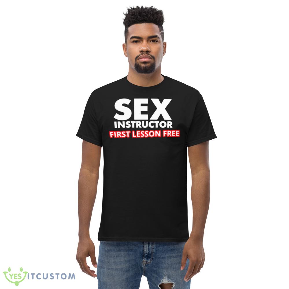 sex instructor first lesson free Black T Shirt 5 sex instructor first lesson free Black T Shirt - Men’s Classic Tee Gildan 5000