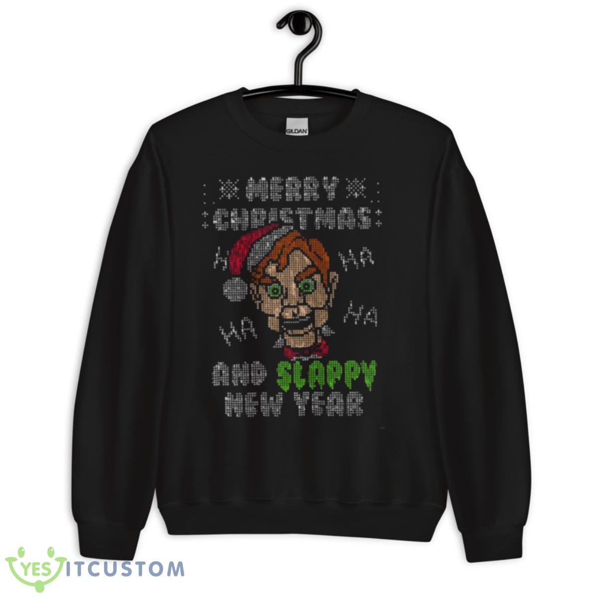 Slappy New Year Ugly Christmas Sweater Goosebumps shirt 13 Slappy New Year Ugly Christmas Sweater Goosebumps shirt - Unisex Crewneck Sweatshirt