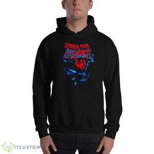 Spider Man Black T Shirt Mockup - 18500 Unisex Heavy Blend Hooded Sweatshirt