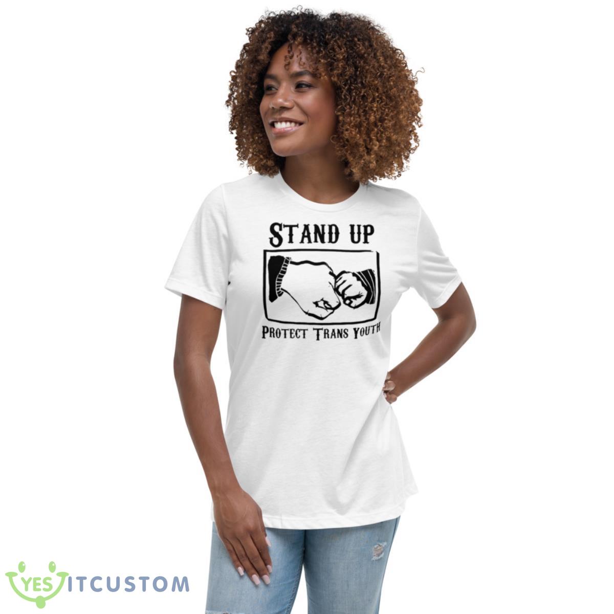 Stand Up Protect Trans Youth Shirt 5 Stand Up Protect Trans Youth Shirt - Women's Relaxed Short Sleeve Jersey Tee
