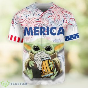 Star Wars Baby Yoda With Beer Baseball Jersey Shirt For Men And Women Product Photo 1