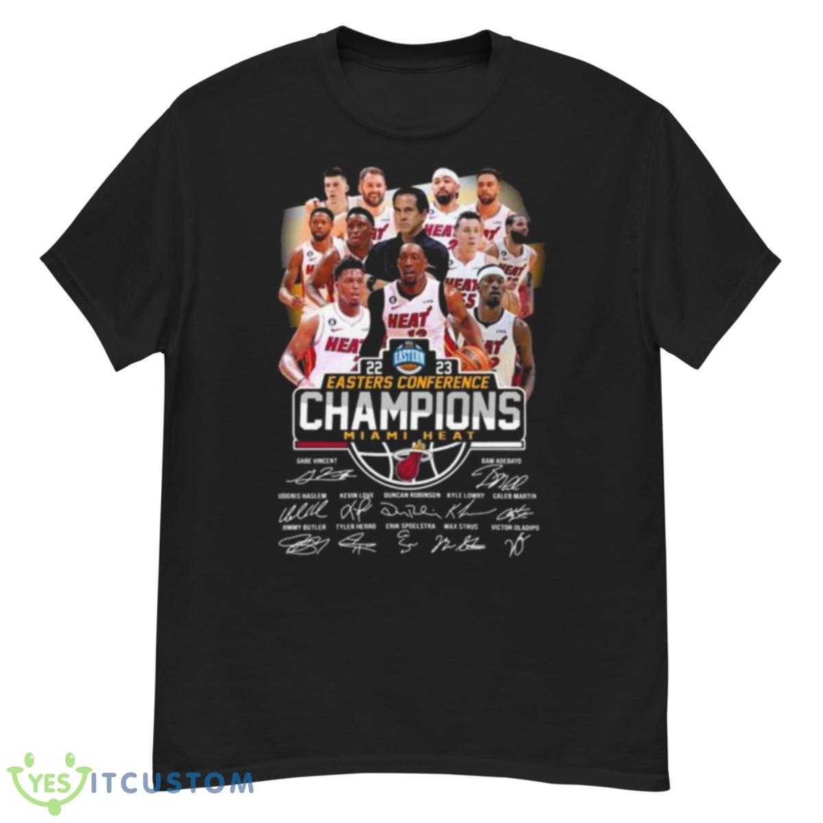 Team Miami Heat 2023 Eastern Conference Champions Signatures shirt 12 Team Miami Heat 2023 Eastern Conference Champions Signatures shirt - G500 Men’s Classic T-Shirt