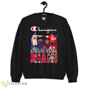 The Champion Jimmy Butler And Barkow Miami Sports 2023 Signatures Shirt - Unisex Crewneck Sweatshirt