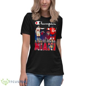 The Champion Jimmy Butler And Barkow Miami Sports 2023 Signatures Shirt - Women's Relaxed Short Sleeve Jersey Tee