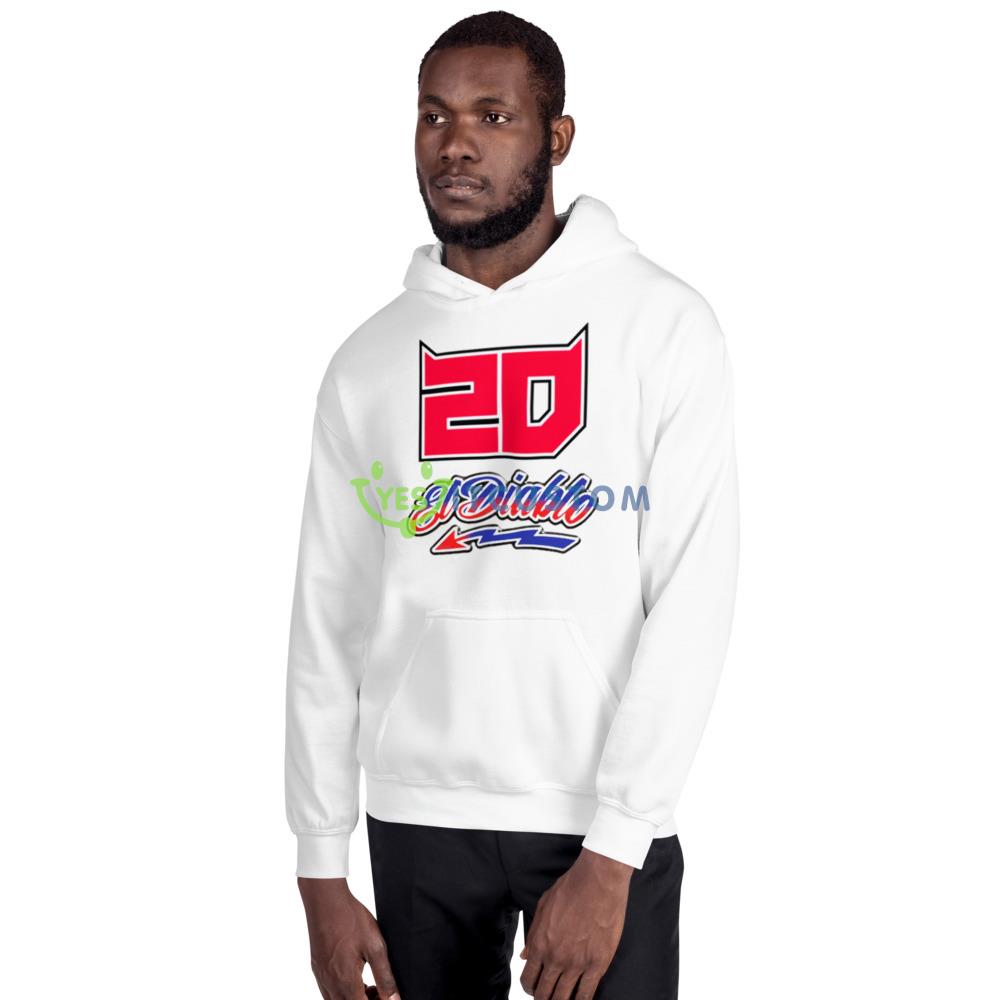The Fire 20 El Diablo White T Shirt Mockup 2 The Fire 20 El Diablo White T Shirt Mockup - 18500 Unisex Heavy Blend Hooded Sweatshirt