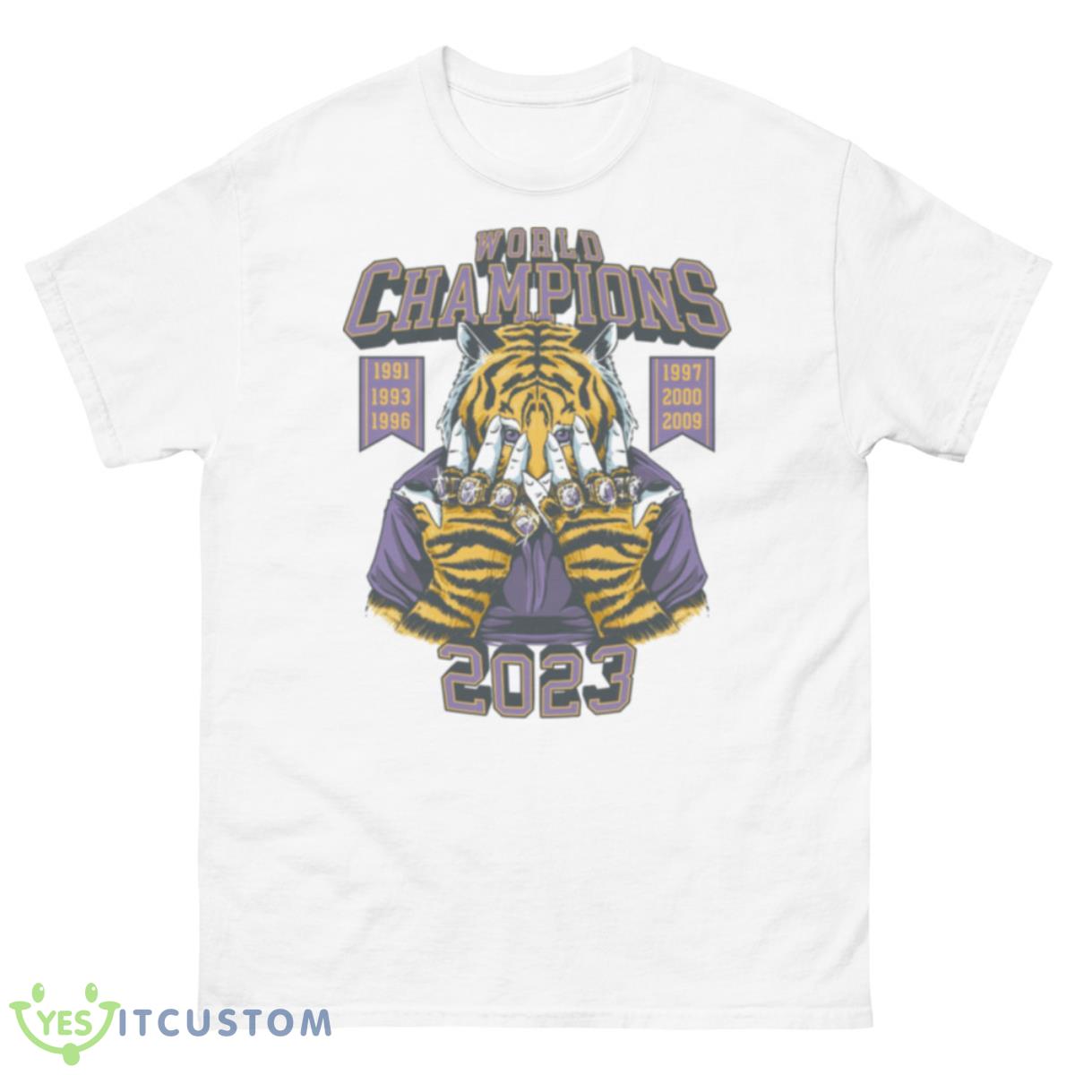 Tiger Baseball 7 Rings Pocket World Champions 2023 Shirt 10 Tiger Baseball 7 Rings Pocket World Champions 2023 Shirt - 500 Men’s Classic Tee Gildan