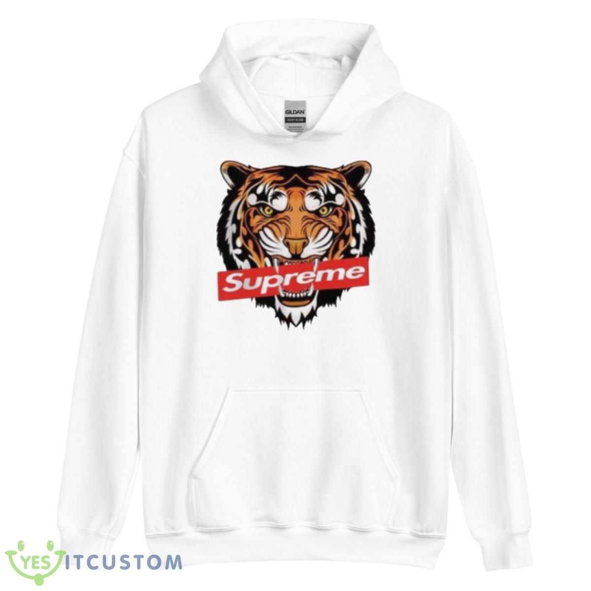 Tiger Supreme Box Logo Shirt 11 Tiger Supreme Box Logo Shirt - Unisex Heavy Blend Hooded Sweatshirt