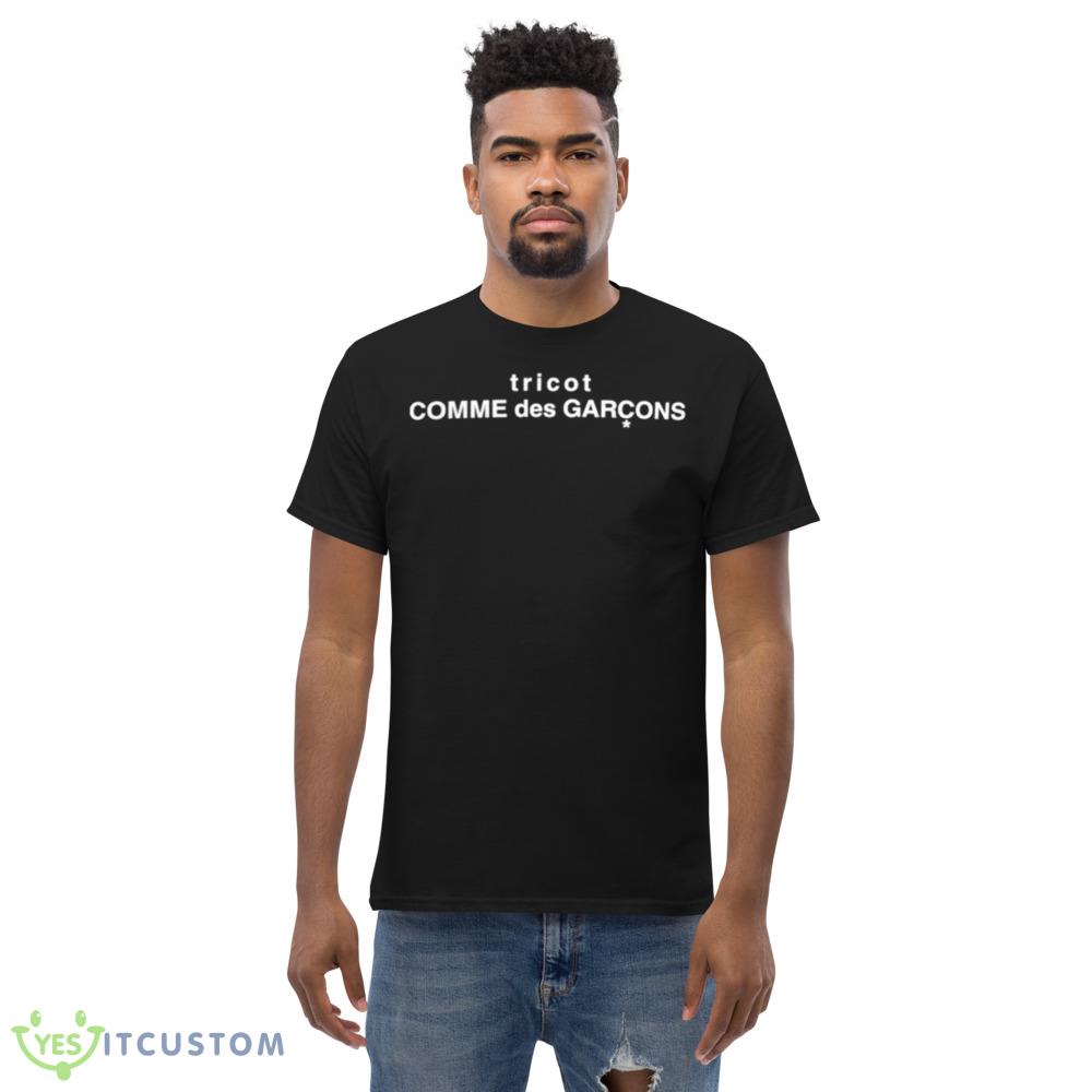 Tricot Comme Des Garcons Black T Shirt Mockup 5 Tricot Comme Des Garcons Black T Shirt Mockup - Men’s Classic Tee Gildan 5000