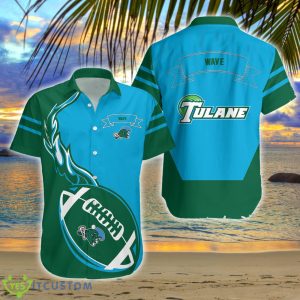 Tulane Green Wave Ncaa Flame Ball Print Aloha Hawaiian Shirt For Fans Product Photo 2