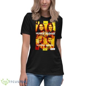 Ufc 289 Nunes Vs Aldana And Oliveira Vs Dariush Event Shirt 11 Ufc 289 Nunes Vs Aldana And Oliveira Vs Dariush Event Shirt - Women's Relaxed Short Sleeve Jersey Tee