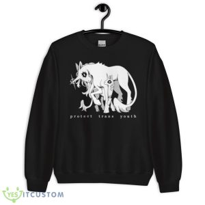 Unicorn Protect Trans Youth Black T Shirt Mockup - 18000 Unisex Heavy Blend Crewneck Sweatshirt