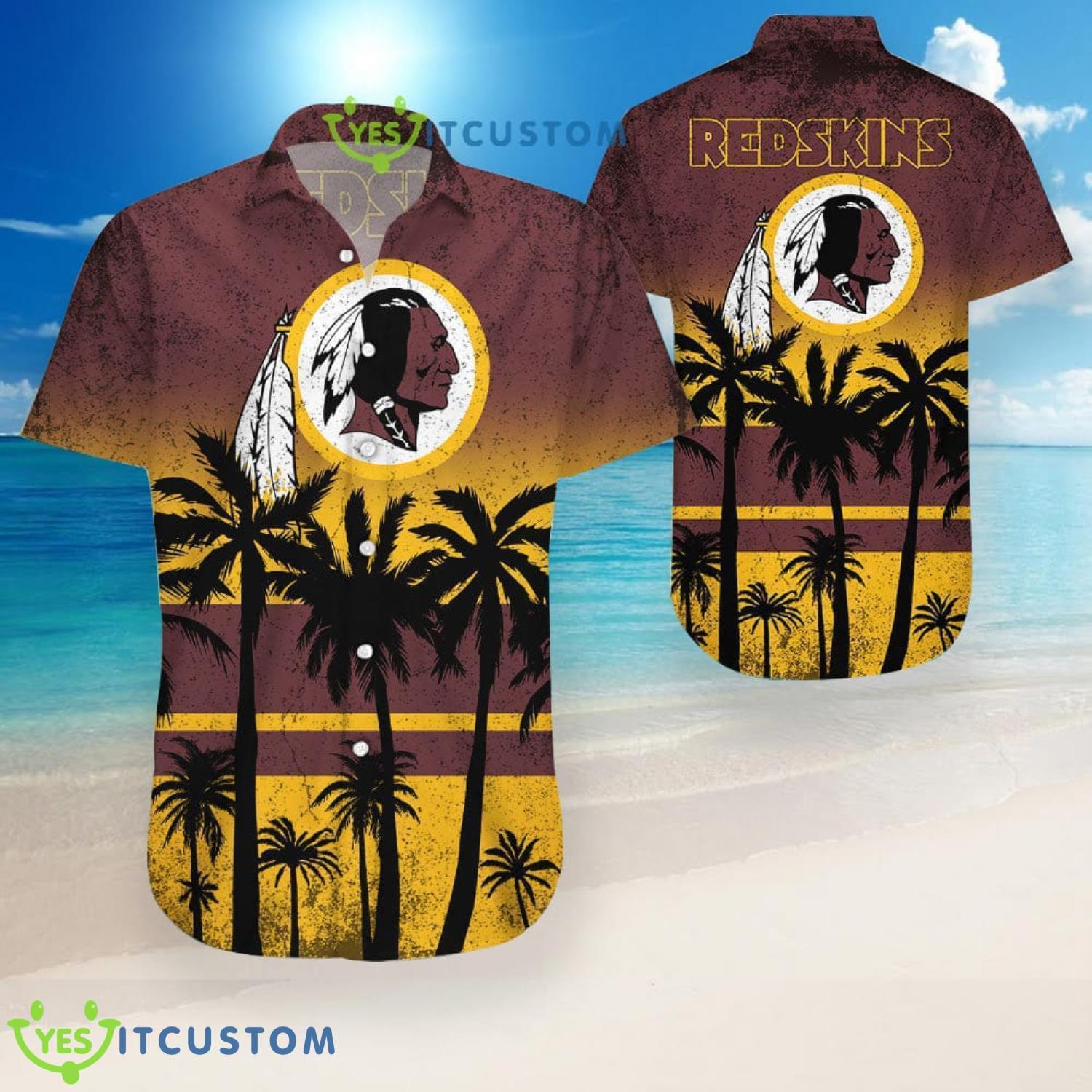 Washington Redskins Coconut Pattern Hawaiian Shirt 4 Washington Redskins Coconut Pattern Hawaiian Shirt Product Photo 1