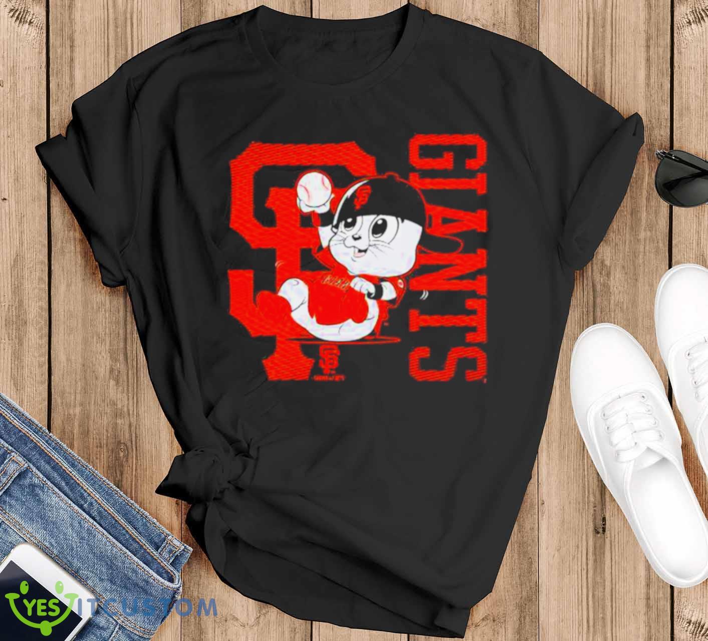 2023 San Francisco Giants Mascot 20 T Shirt 12 2023 San Francisco Giants Mascot 20 T Shirt - Black T-Shirt