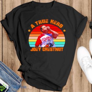 A True Hero Joey Chestnut Shirt - Black T-Shirt