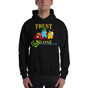 Among Us trust no one shirt 6 Among Us trust no one shirt - 18500 Unisex Heavy Blend Hooded Sweatshirt