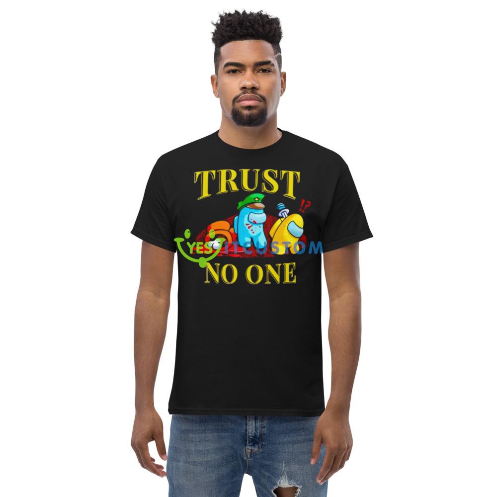 Among Us trust no one shirt 5 Among Us trust no one shirt - Men’s Classic Tee Gildan 5000
