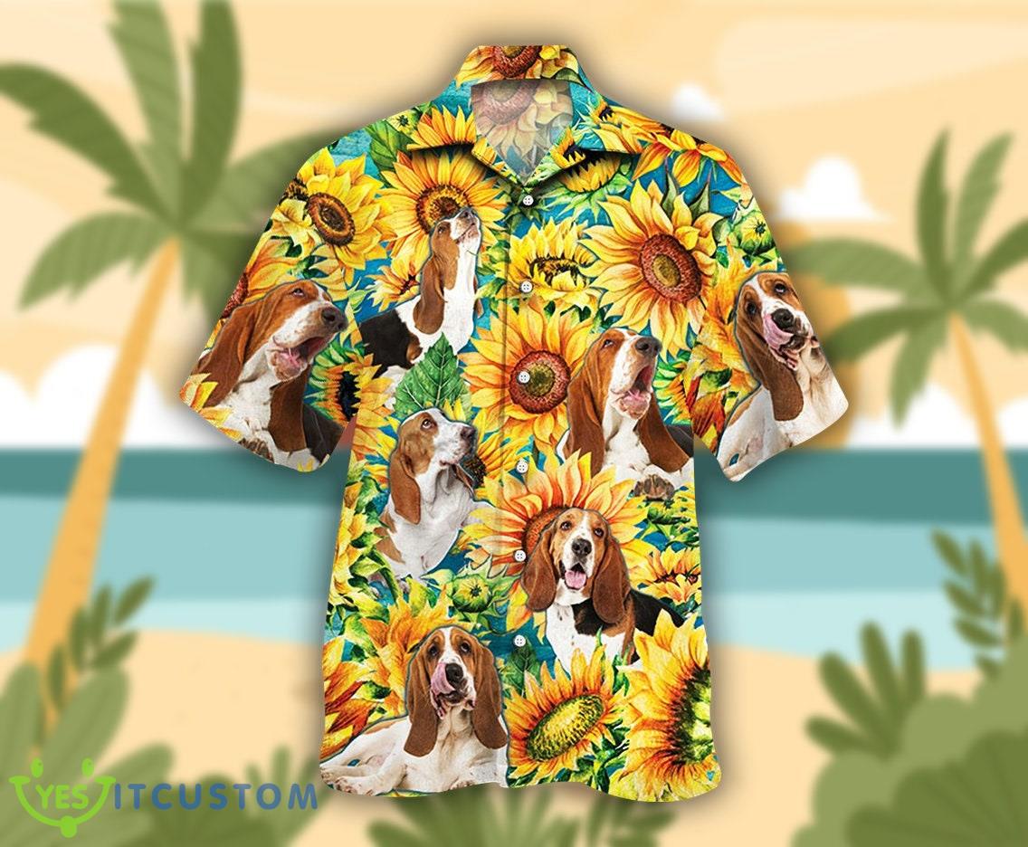 Basset Hound Dog Lovers Sunflower Watercolor 3D Hawaiian Shirt Aloha Beach Gift For Men And Women 4 Basset Hound Dog Lovers Sunflower Watercolor 3D Hawaiian Shirt Aloha Beach Gift For Men And Women - Basset Hound Dog Lovers Sunflower Watercolor Hawaiian Shirt, Funny Sunflower Dog Summer Beach Hawaiian Shirt, Suflower Hawaiian Shirt_2